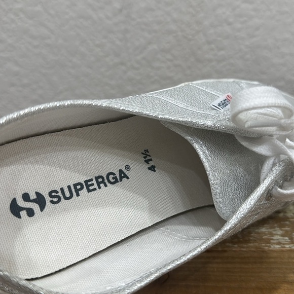 Superga Mule Sneaker Silver Slip On Size 41.5 / 10 - Picture 6 of 8